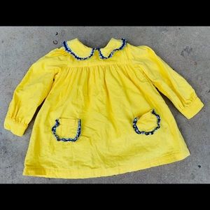 18 month dress yellow with navy and white accents